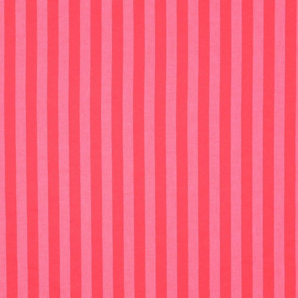 Coton rayé rose rouge
