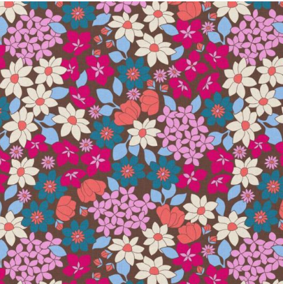 fuchsia arty printed cotton