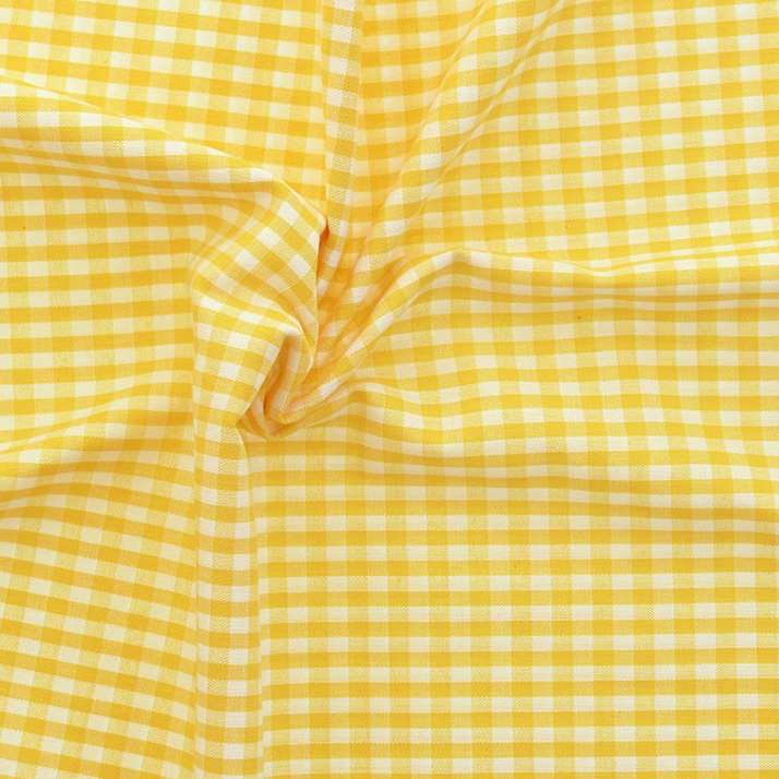 Lemon yellow gingham with small checks