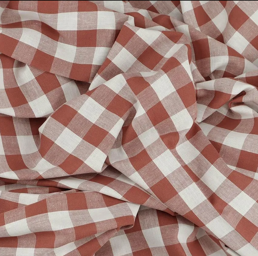 Coupon 75x60cm +65x45 coton vichy tomette grands carreaux