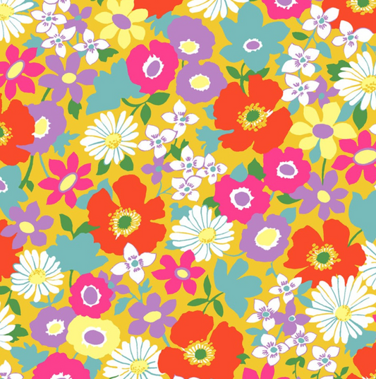 Le coquelicot fond jaune