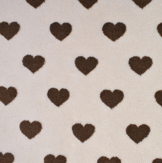 NOUVEAU ! Sherpa coeurs chocolat - sans broderie