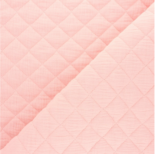 NOUVEAU ! Gaze matelassé rose poudré