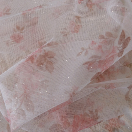 NOUVEAU ! Tulle pailleté roses pour volants uniquement