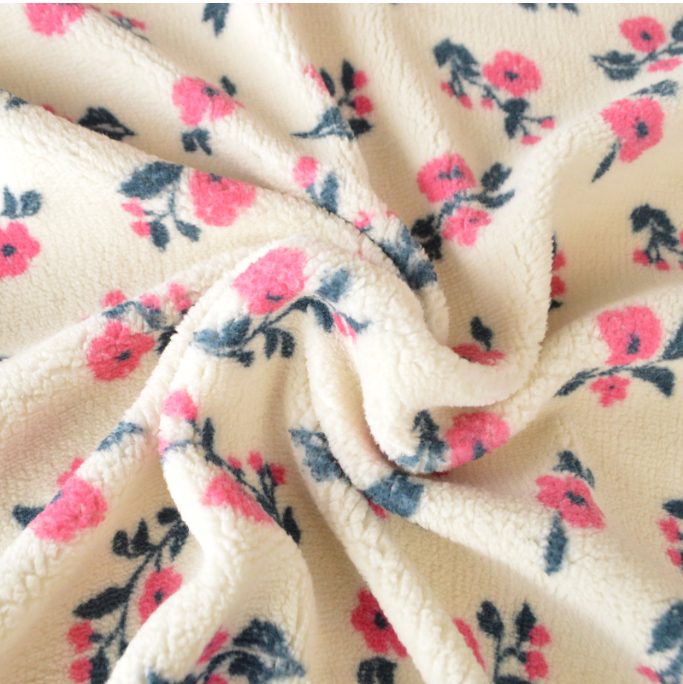 NOUVEAU ! Sherpa fleuri fushia