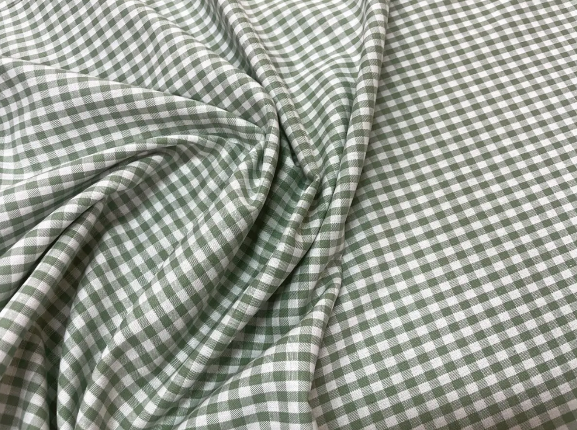 Vichy vert sauge petits carreaux