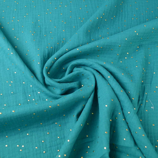 Double gaze de coton paon doré