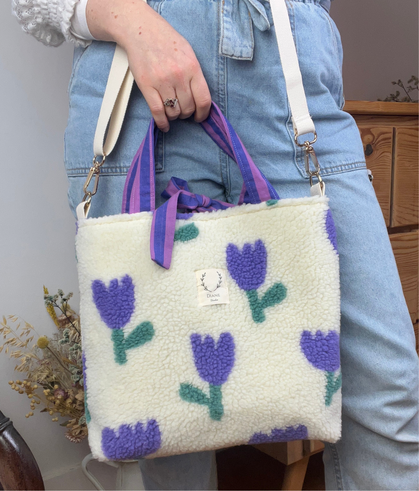 Sac Félicie sherpa tulipes