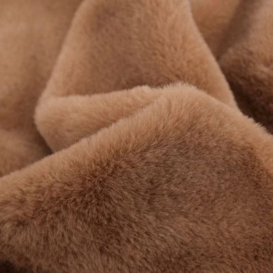 NOUVEAU Fausse fourrure lapin noisette - sans broderie
