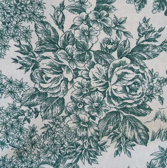 NOUVEAU toile jouy verte (sans volants)