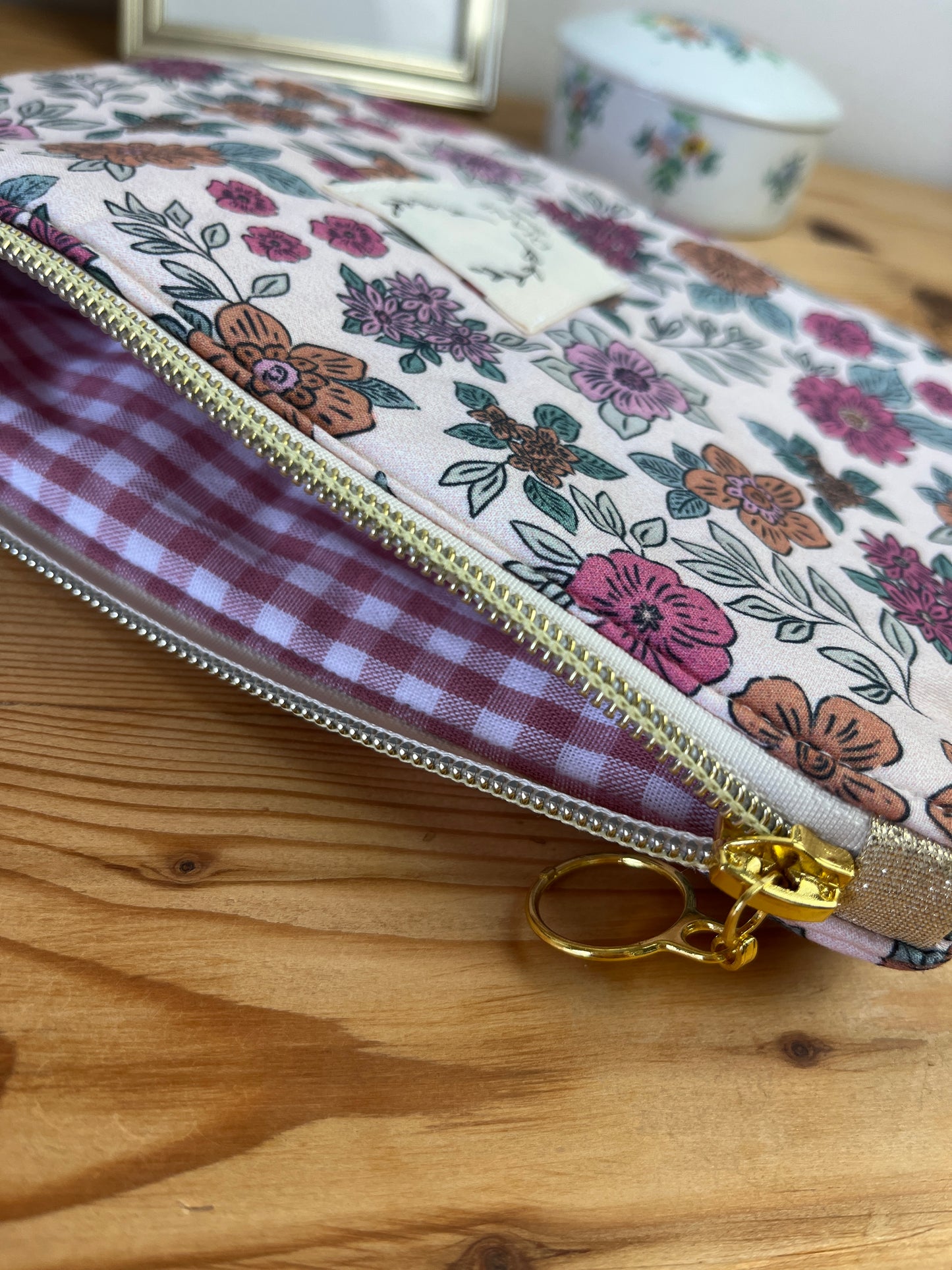 Pochette plate coton marion rose