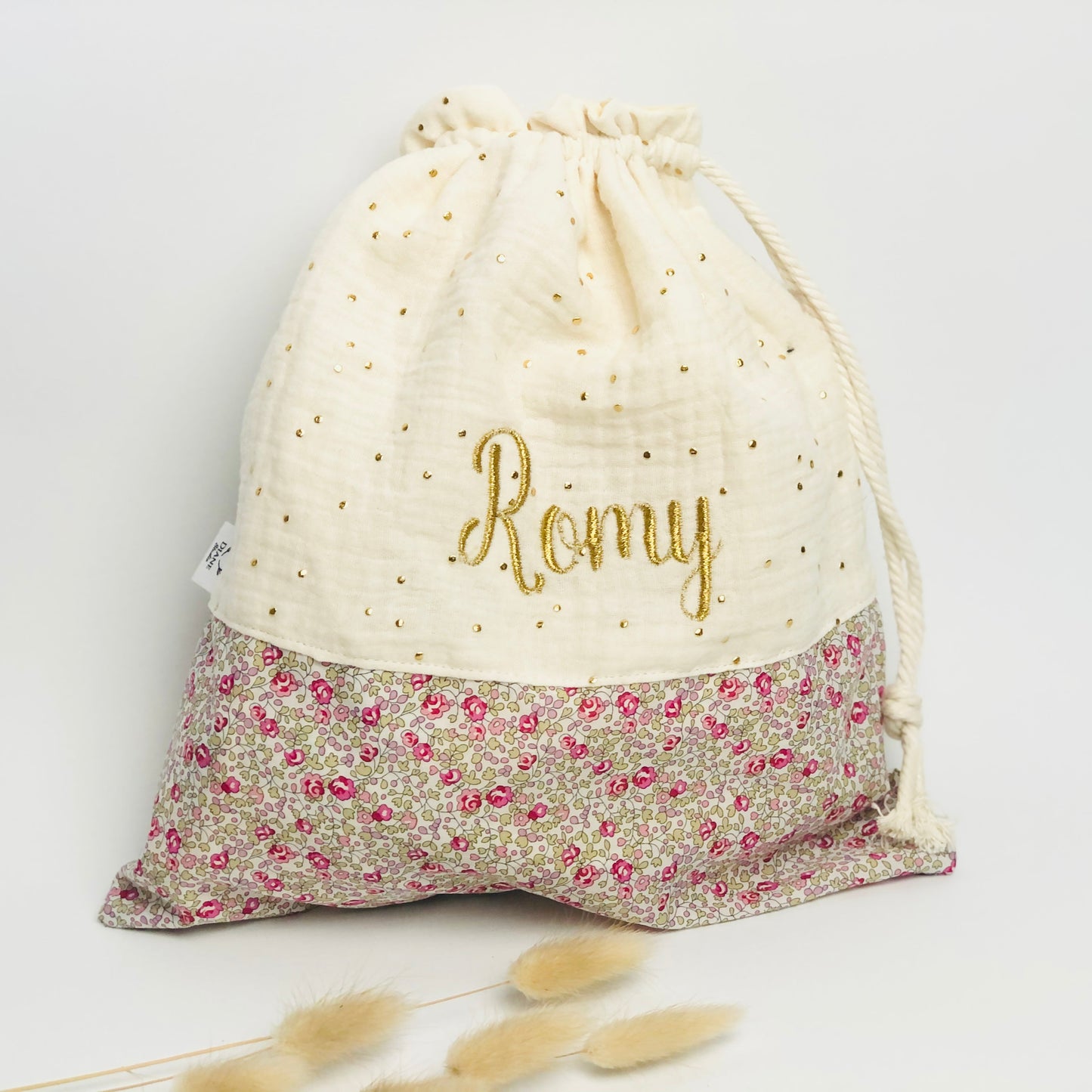 Pochon personnalisé Liberty Eloïse rose