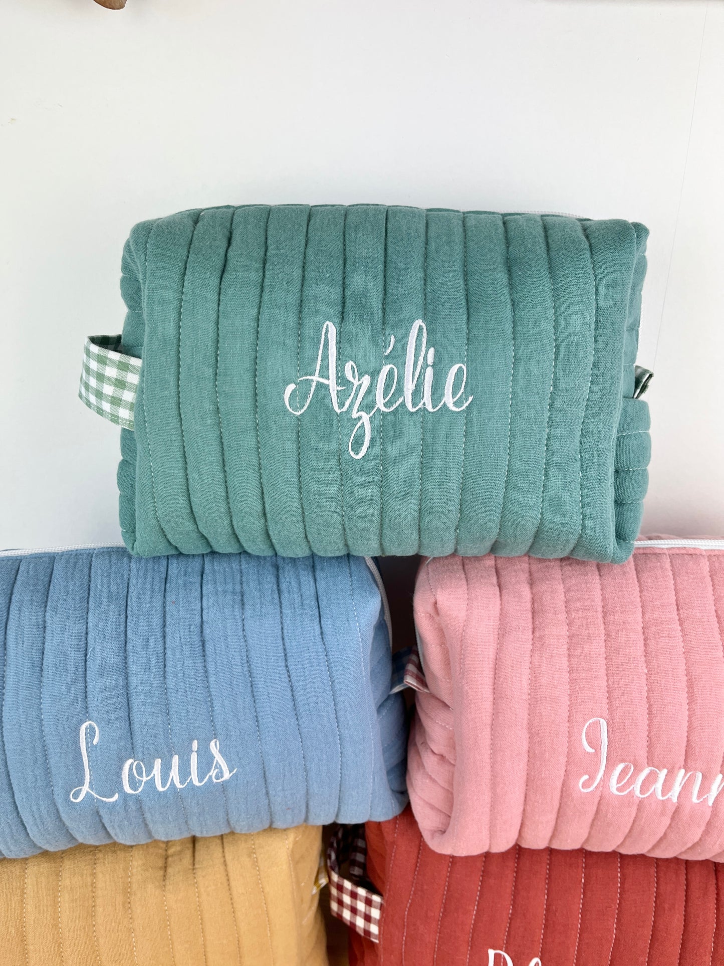 Colette la trousse de toilette en double gaze 5 coloris