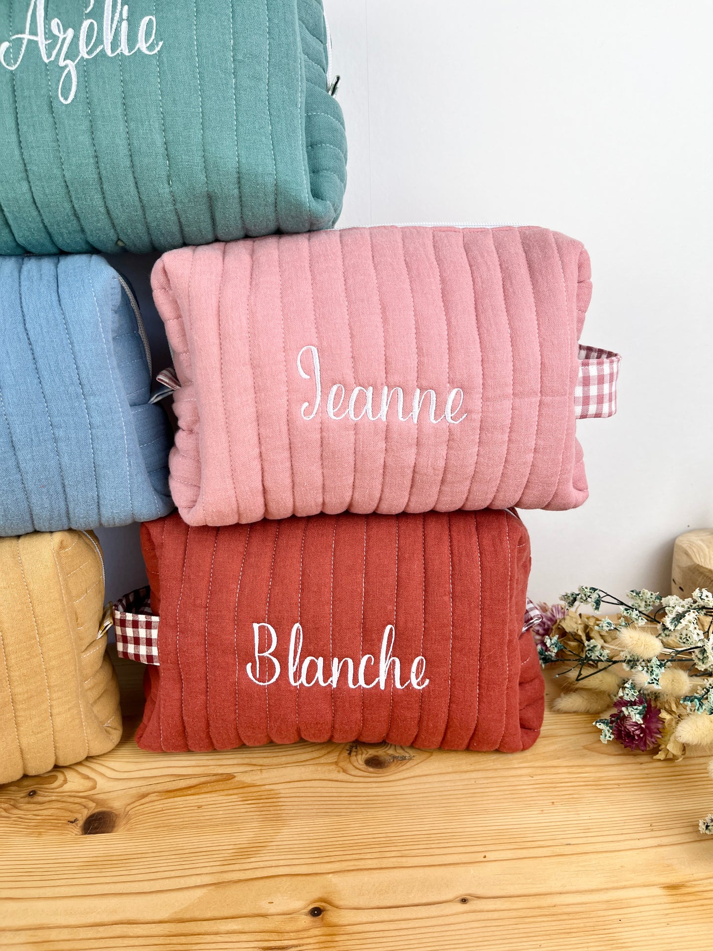 Colette la trousse de toilette en double gaze 5 coloris