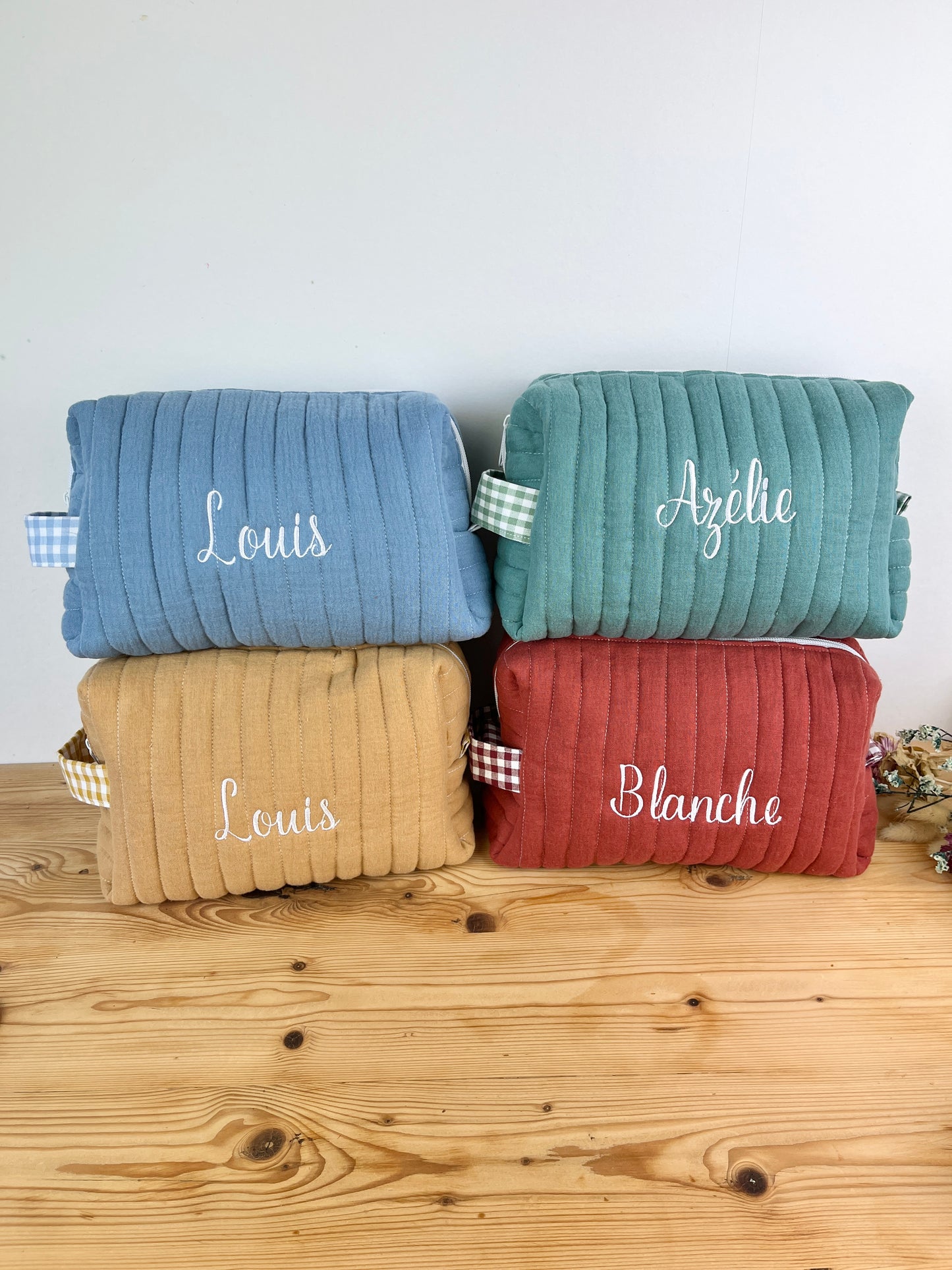 Colette la trousse de toilette en double gaze 5 coloris