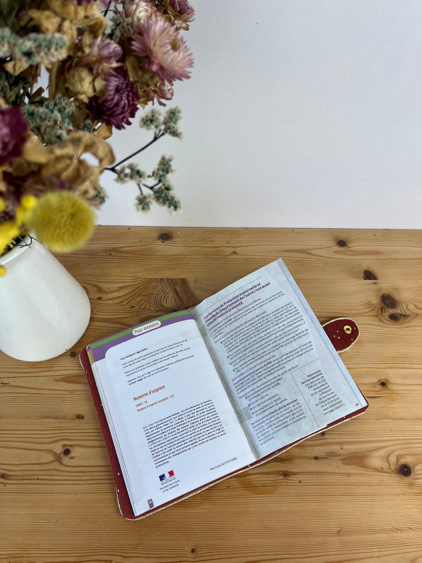 Protège carnet tomette et poppy forest