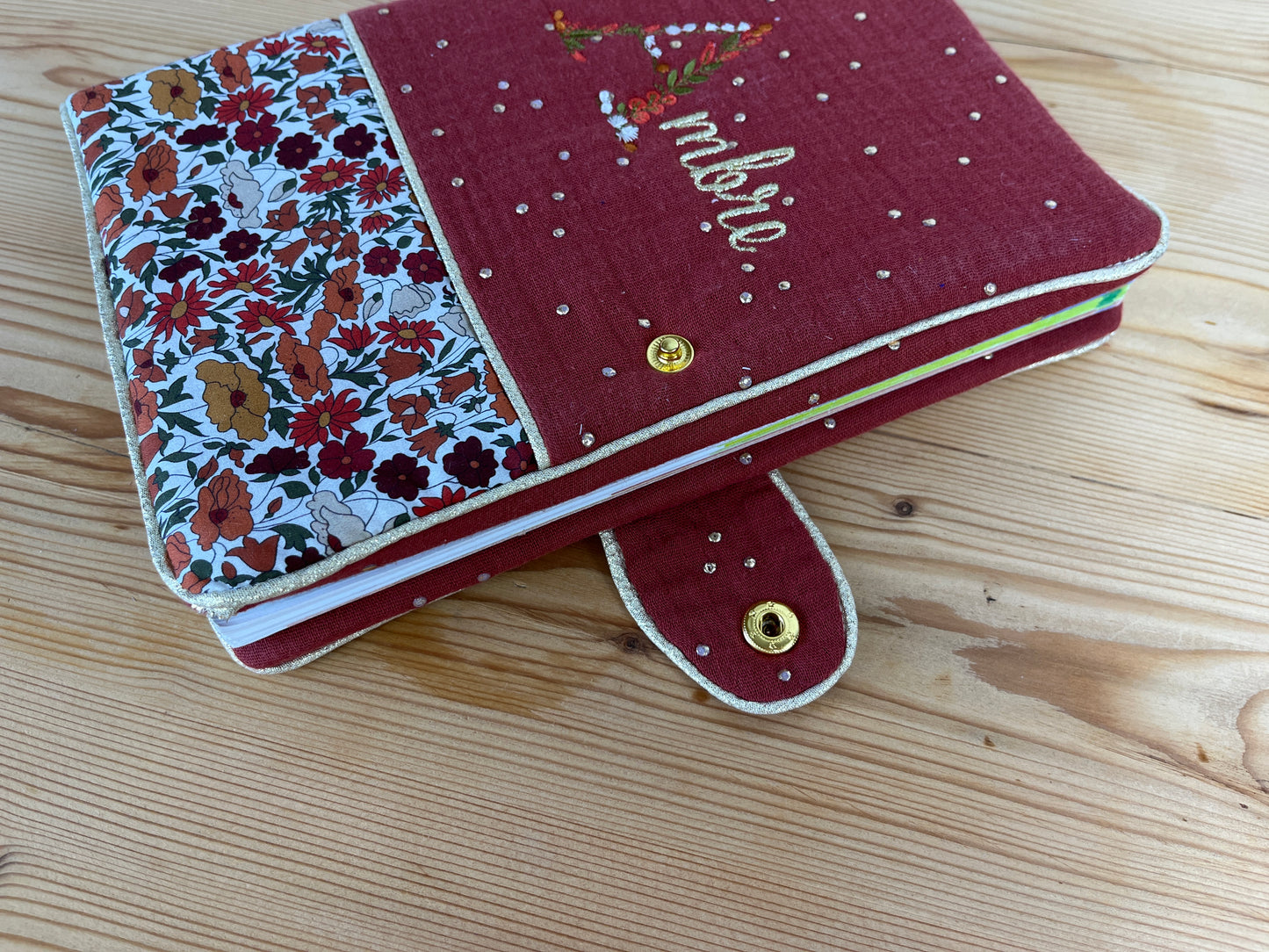 Protège carnet tomette et poppy forest