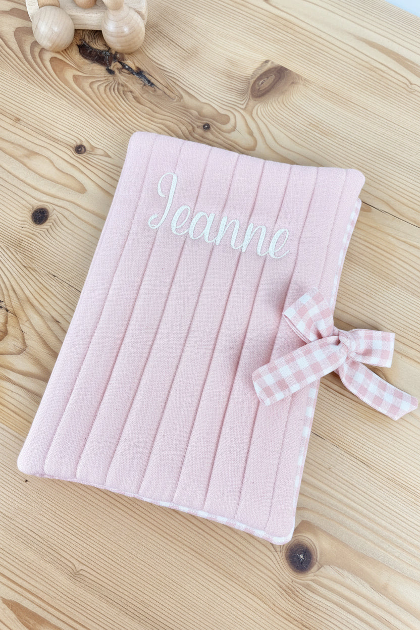 Noé le protège carnet rose poudré
