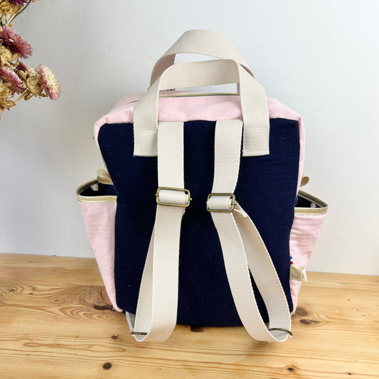Le sac à dos enfant Ombeline personnalisé  Liberty Pois de senteur