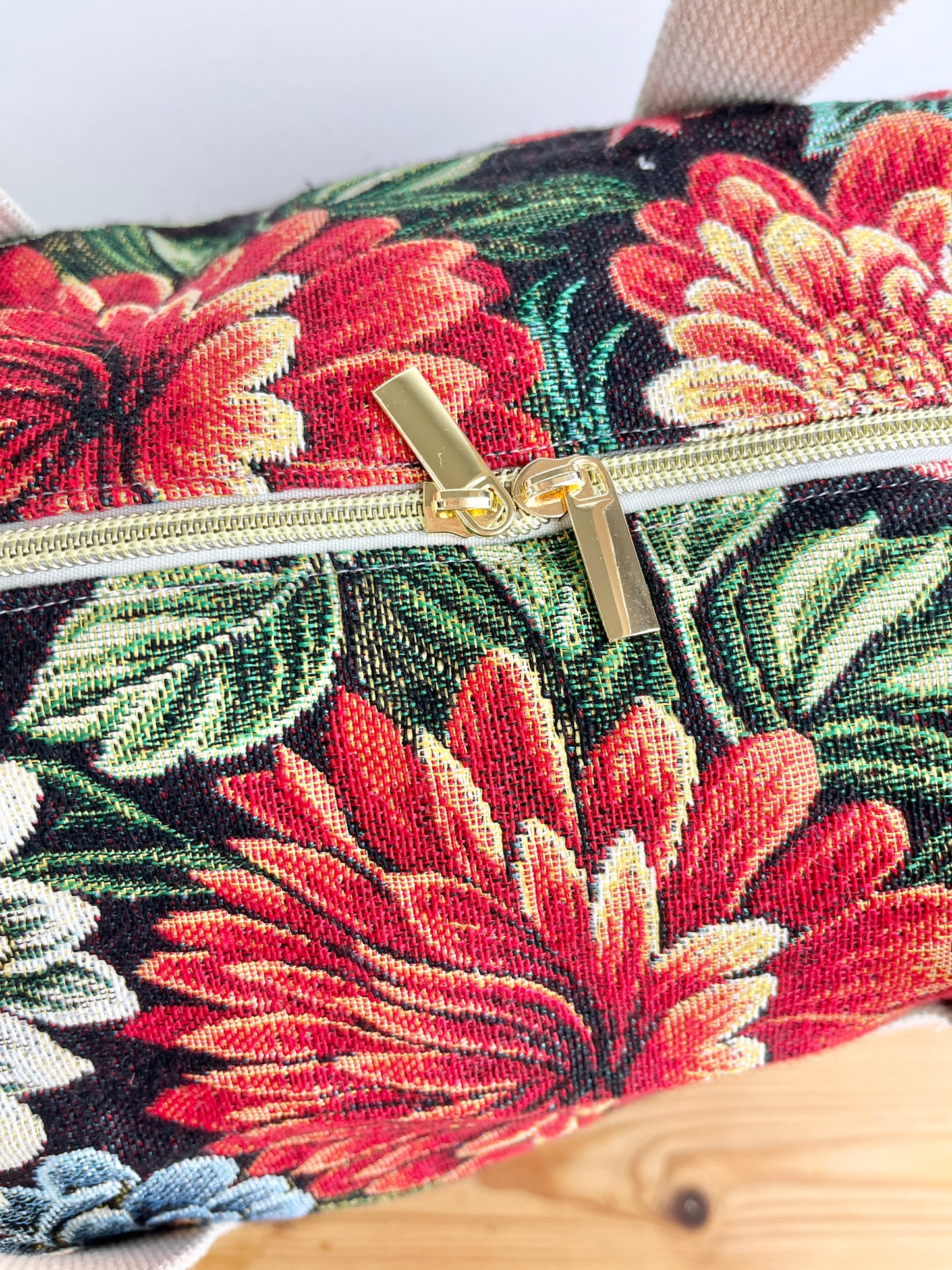 Hélène le sac week-end jacquard fleuri