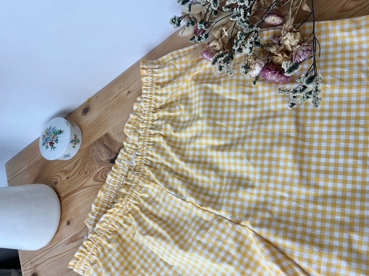 Isaure le short rétro taille haute vichy jaune
