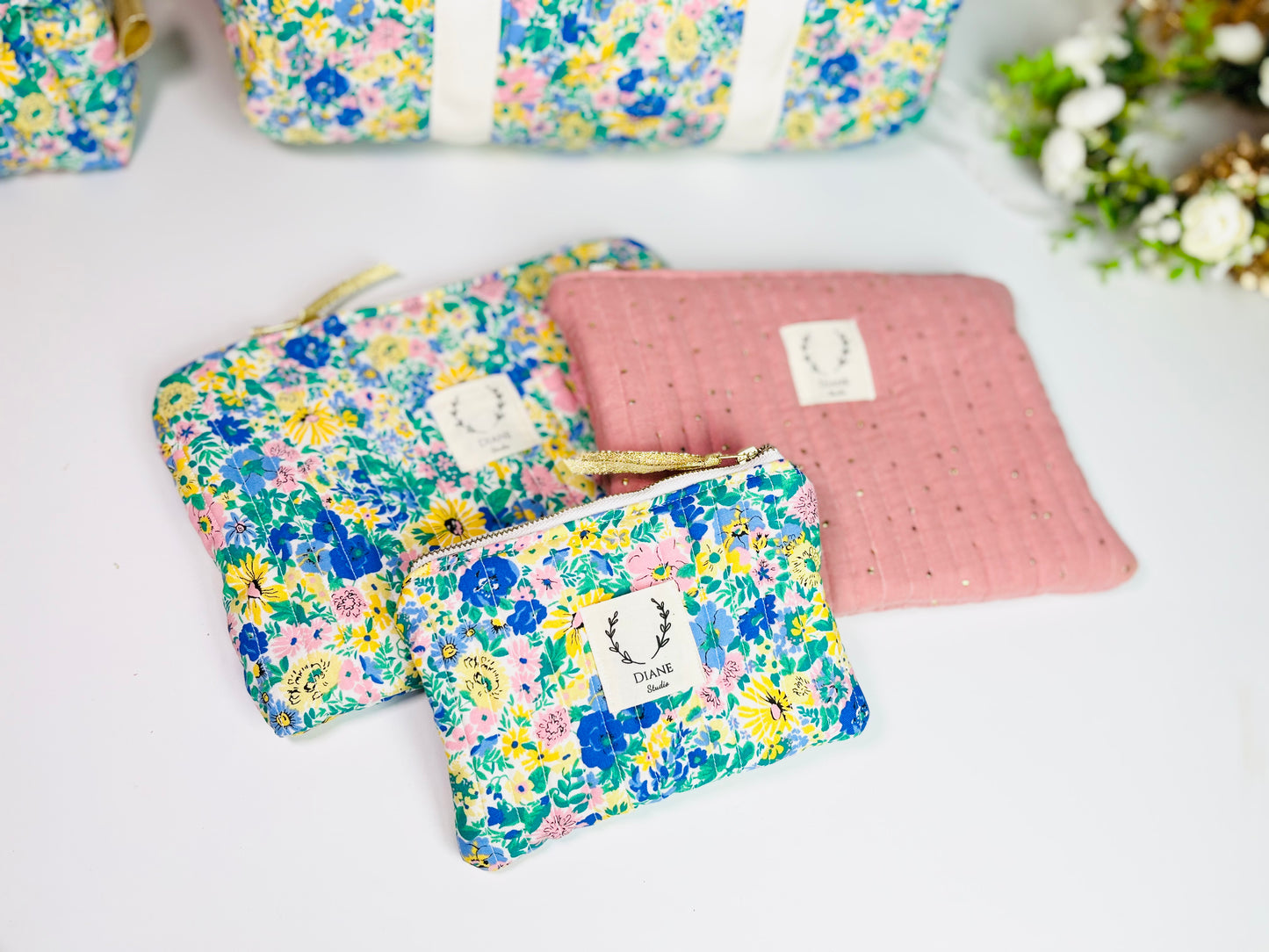 Babette la pochette plate matelassée Malvern meadow