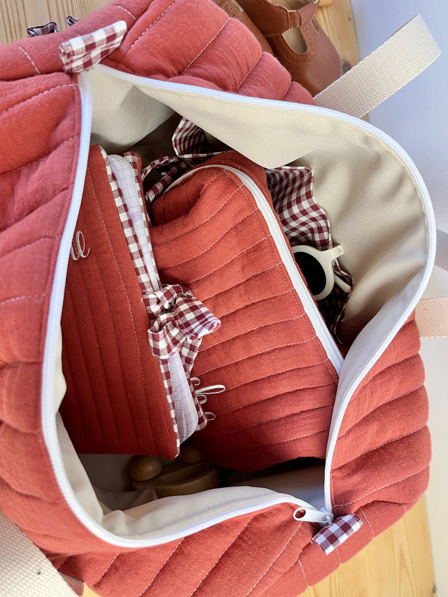 Léon le sac polochon enfant brique