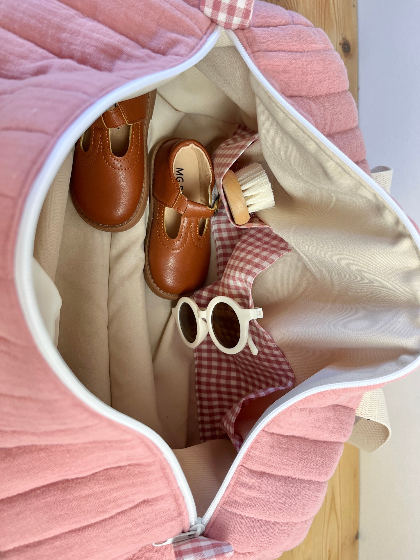 Léon le sac polochon enfant rose thé