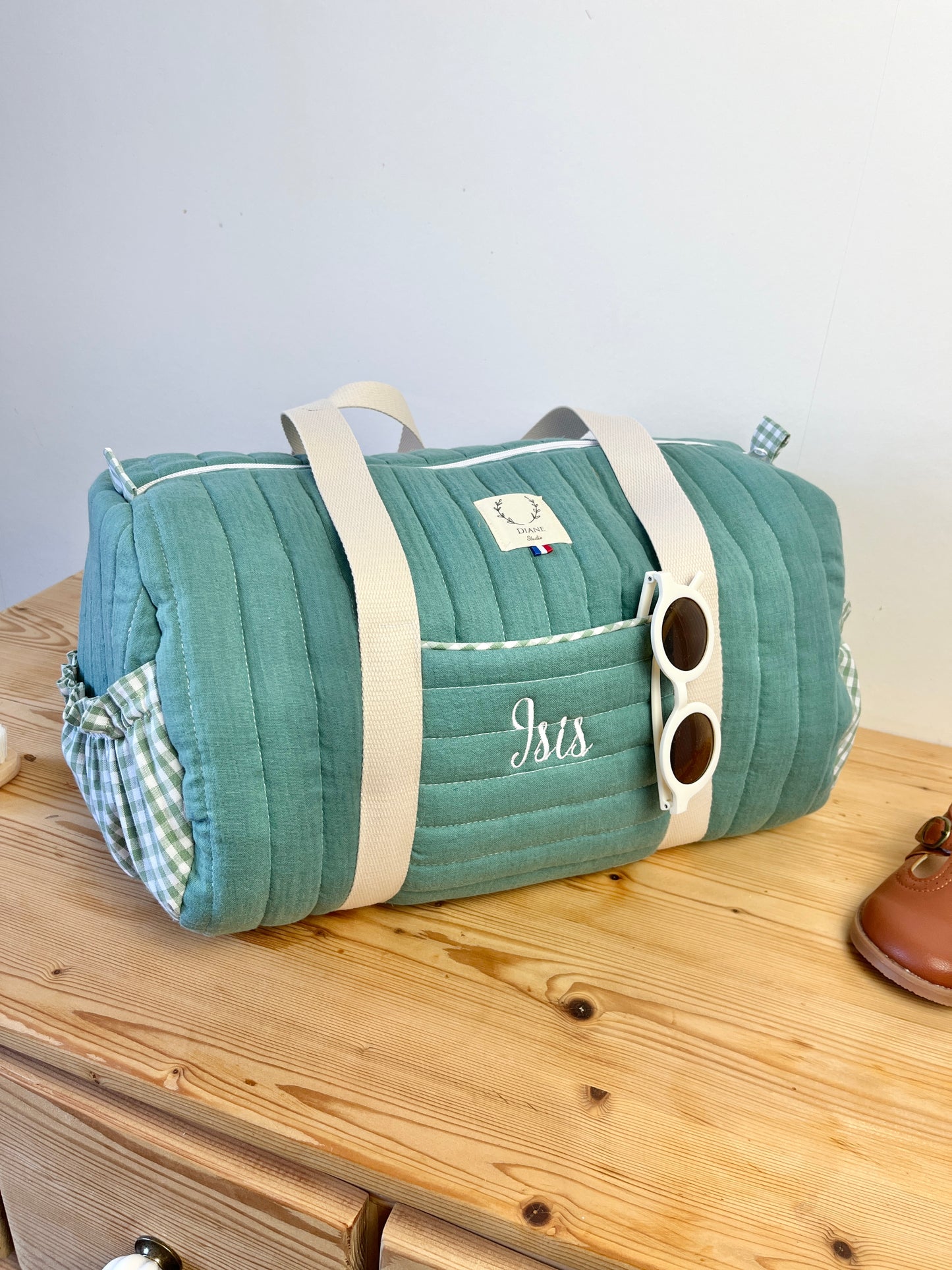 Léon le sac polochon enfant vert eucalyptus