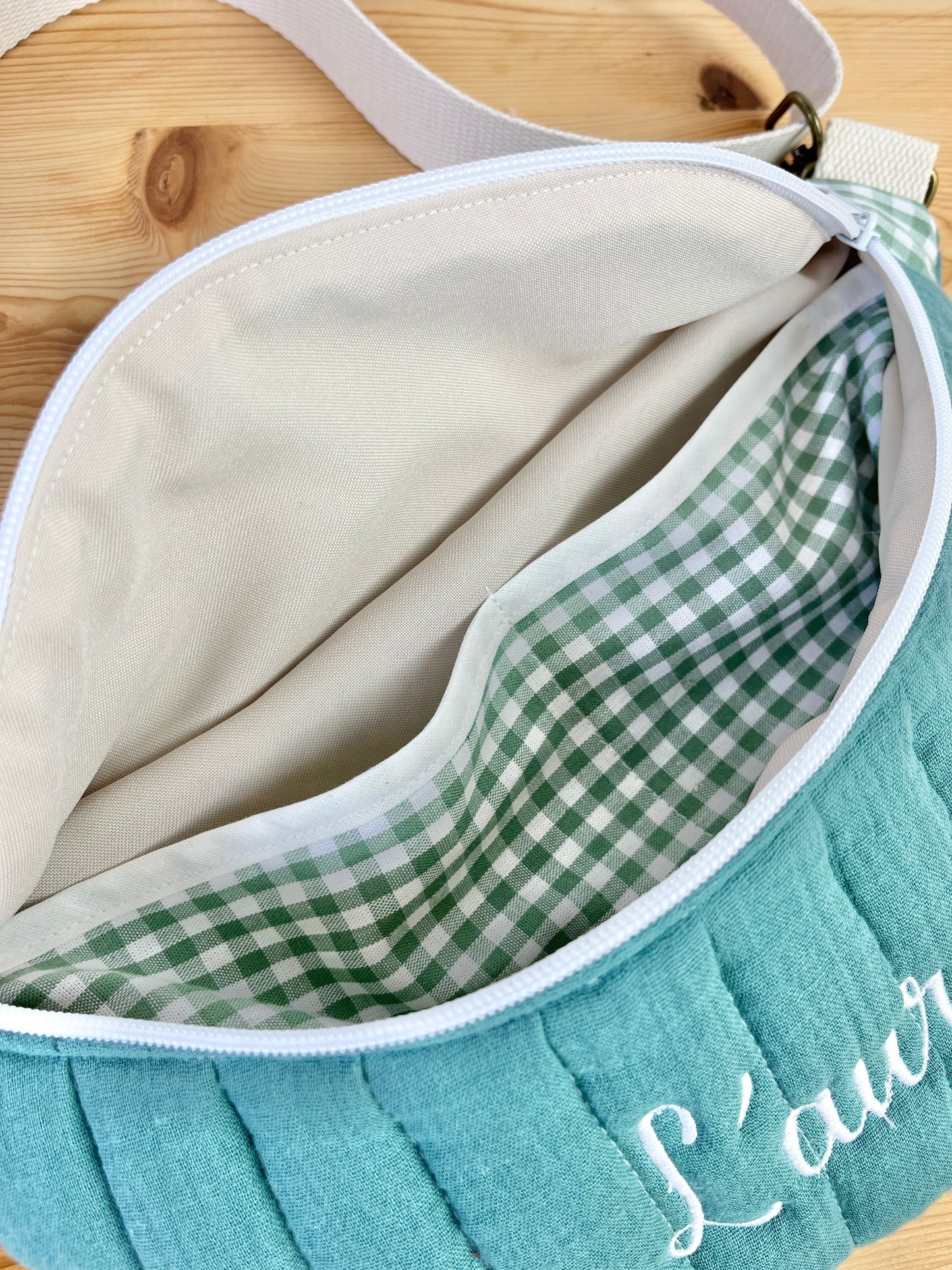 Roxane le sac banane enfant eucalyptus
