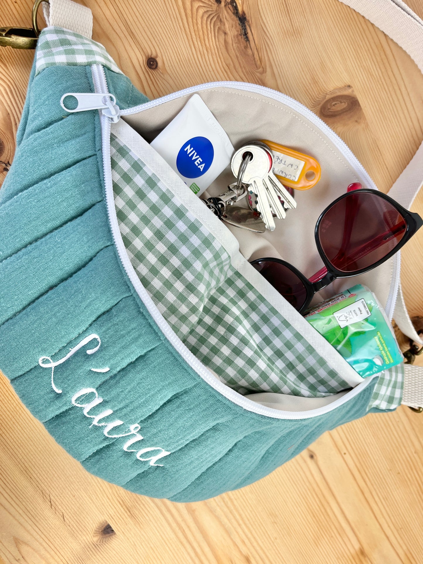 Roxane le sac banane enfant eucalyptus
