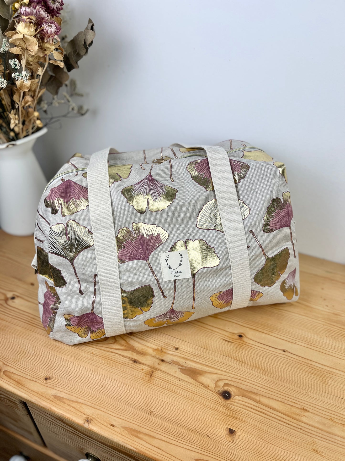 Hélène le sac week-end souple gingko doré