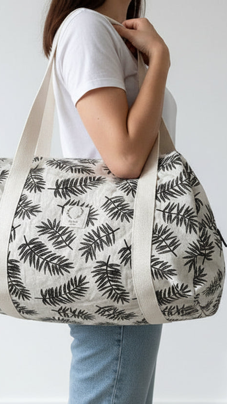 Hélène le sac à langer souple feuillage