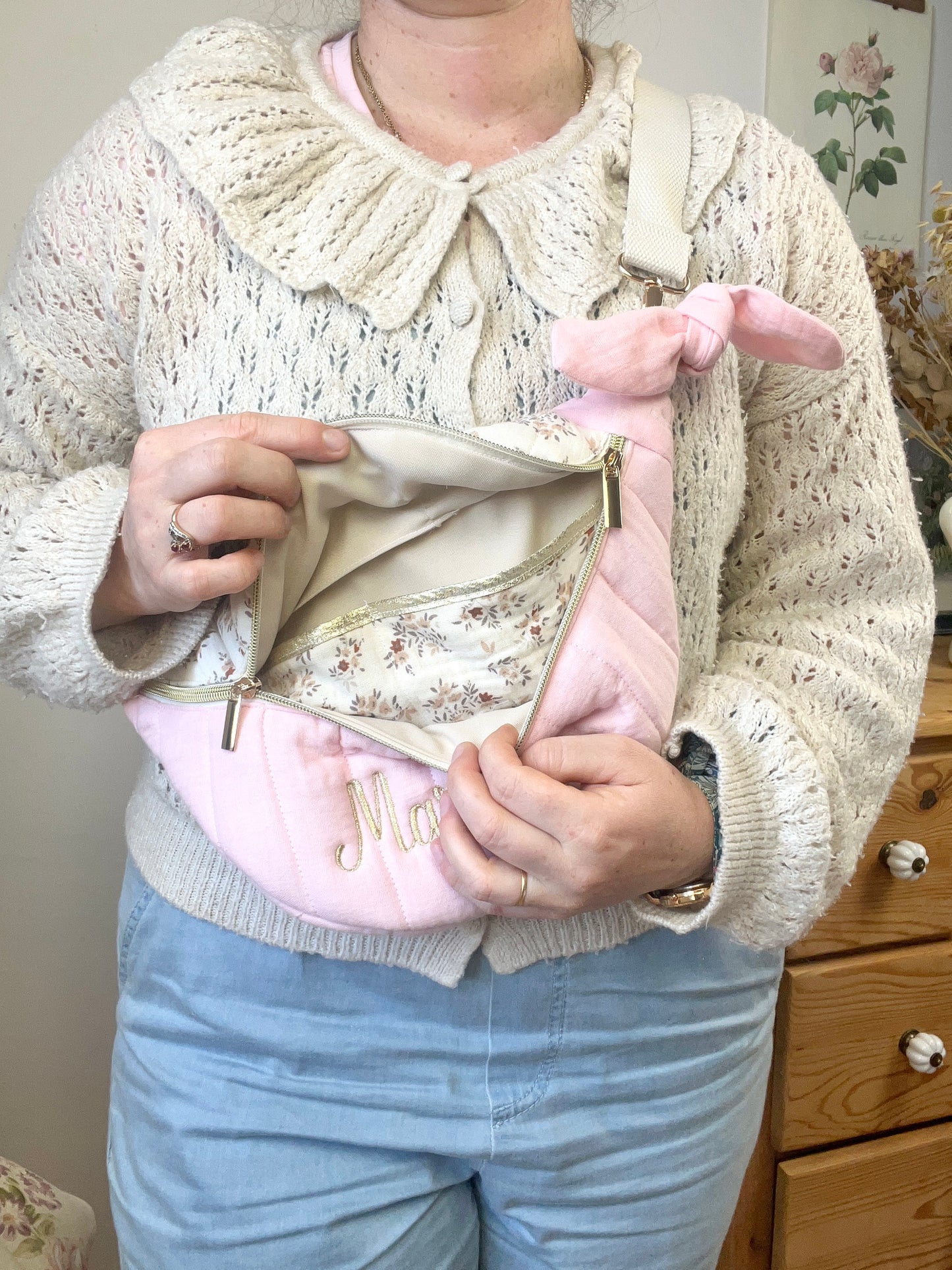 Sac Eléonore enfant gaze rose et Namra