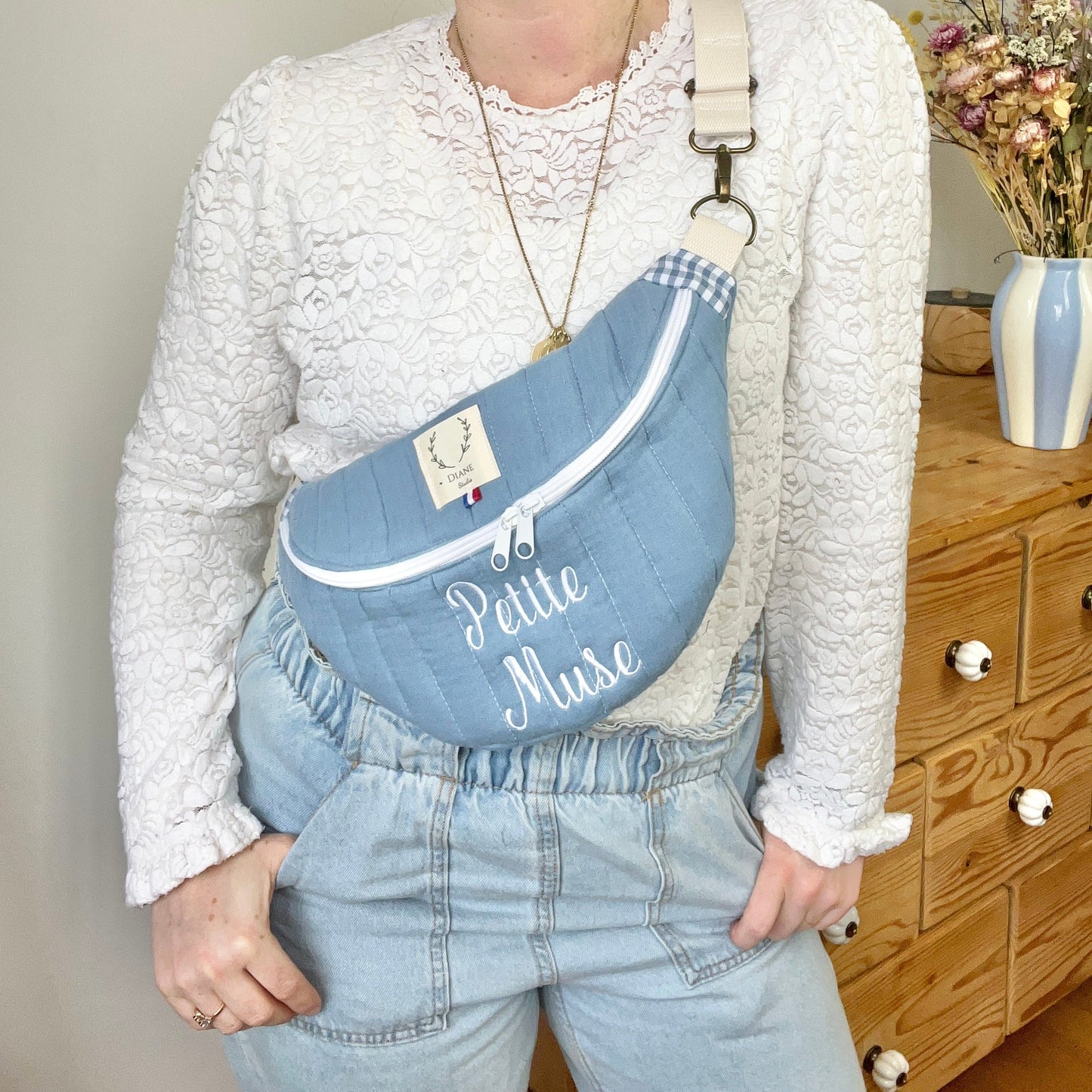 Roxane le sac banane Bleu indigo
