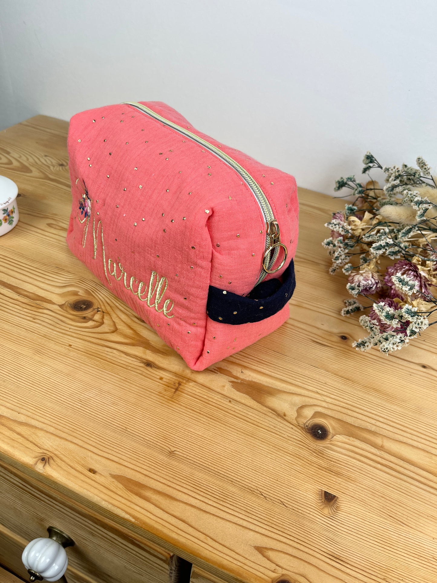Trousse de toilette Liberty wiltshire senteur et gaze corail