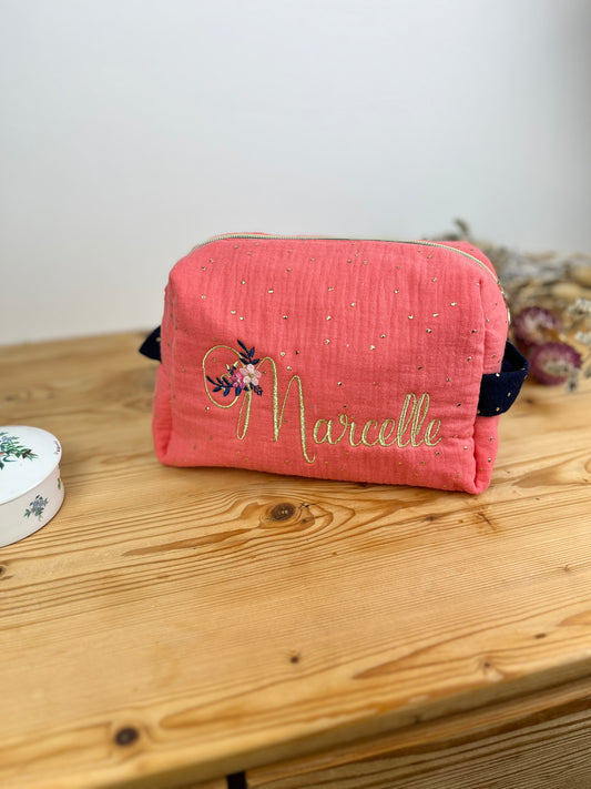 Trousse de toilette Liberty wiltshire senteur et gaze corail