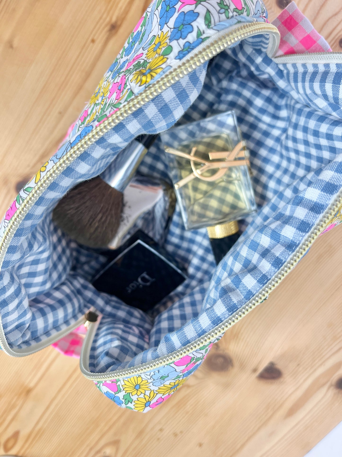 Trousse de toilette Liberty stabilo fluo coeur