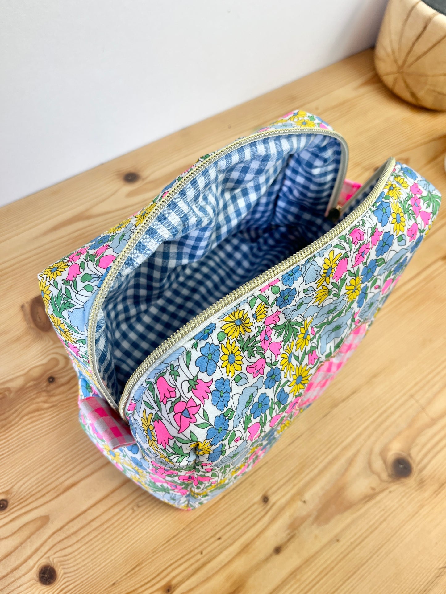 Trousse de toilette Liberty stabilo fluo coeur
