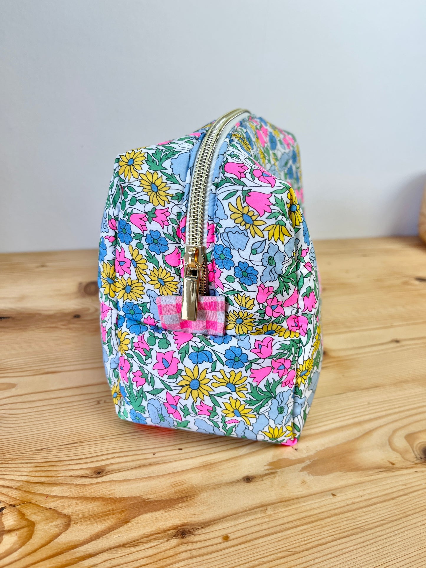 Trousse de toilette Liberty stabilo fluo coeur