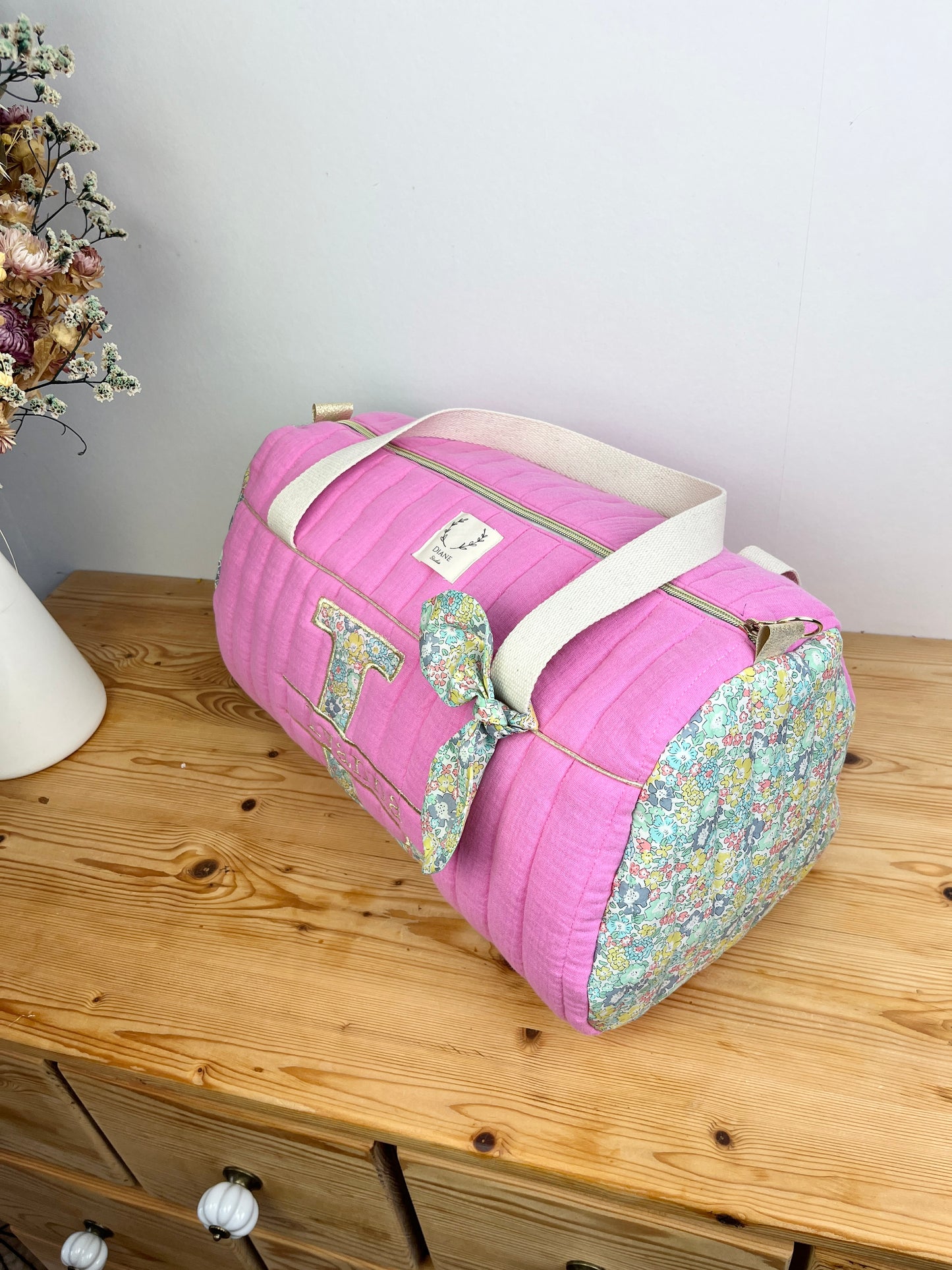Louison le sac polochon enfant gaze bonbon et liberty michelle citron
