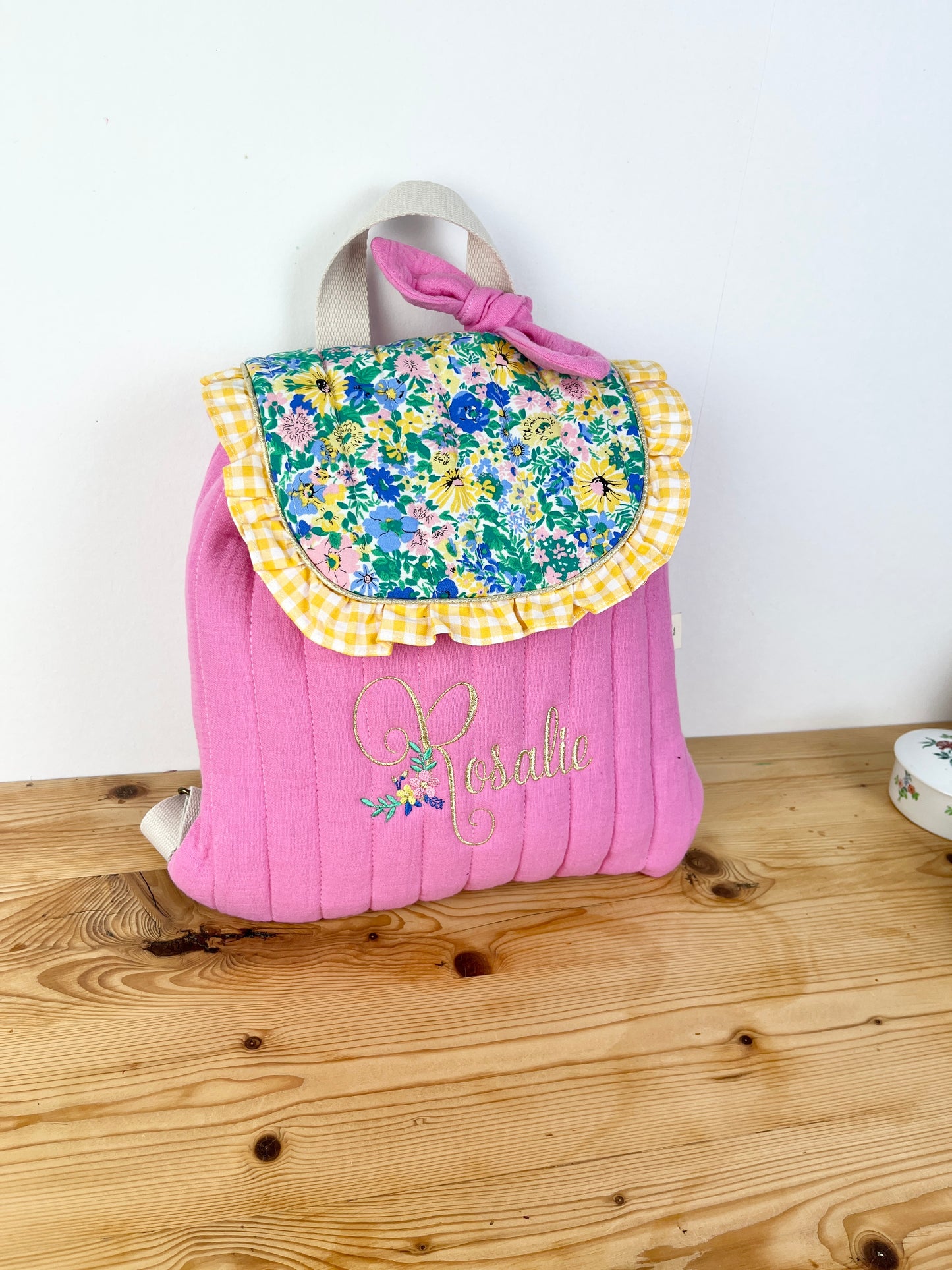 Le sac à dos enfant personnalisé Églantine modèle Rosalie