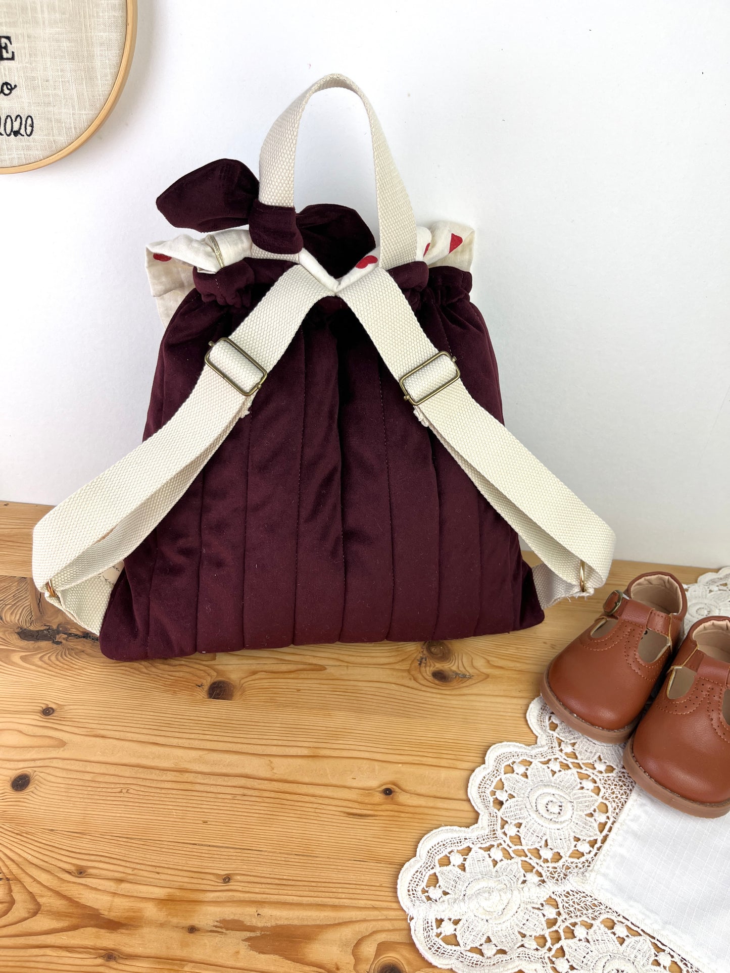 Set: Eglantine duffel bag and backpack with initial lace