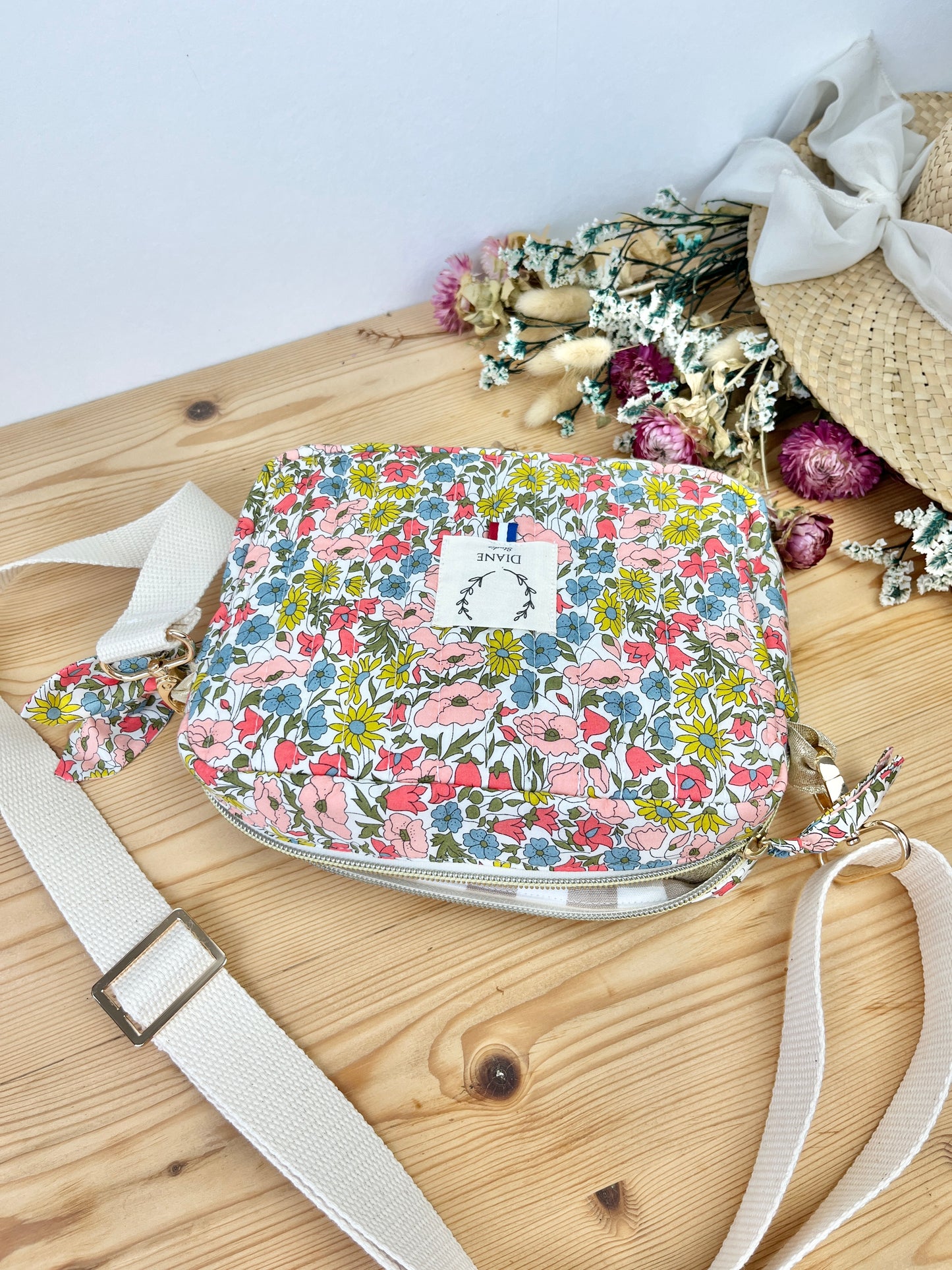 Le sac bandoulière Elisabeth Liberty poppy and daisy moutarde
