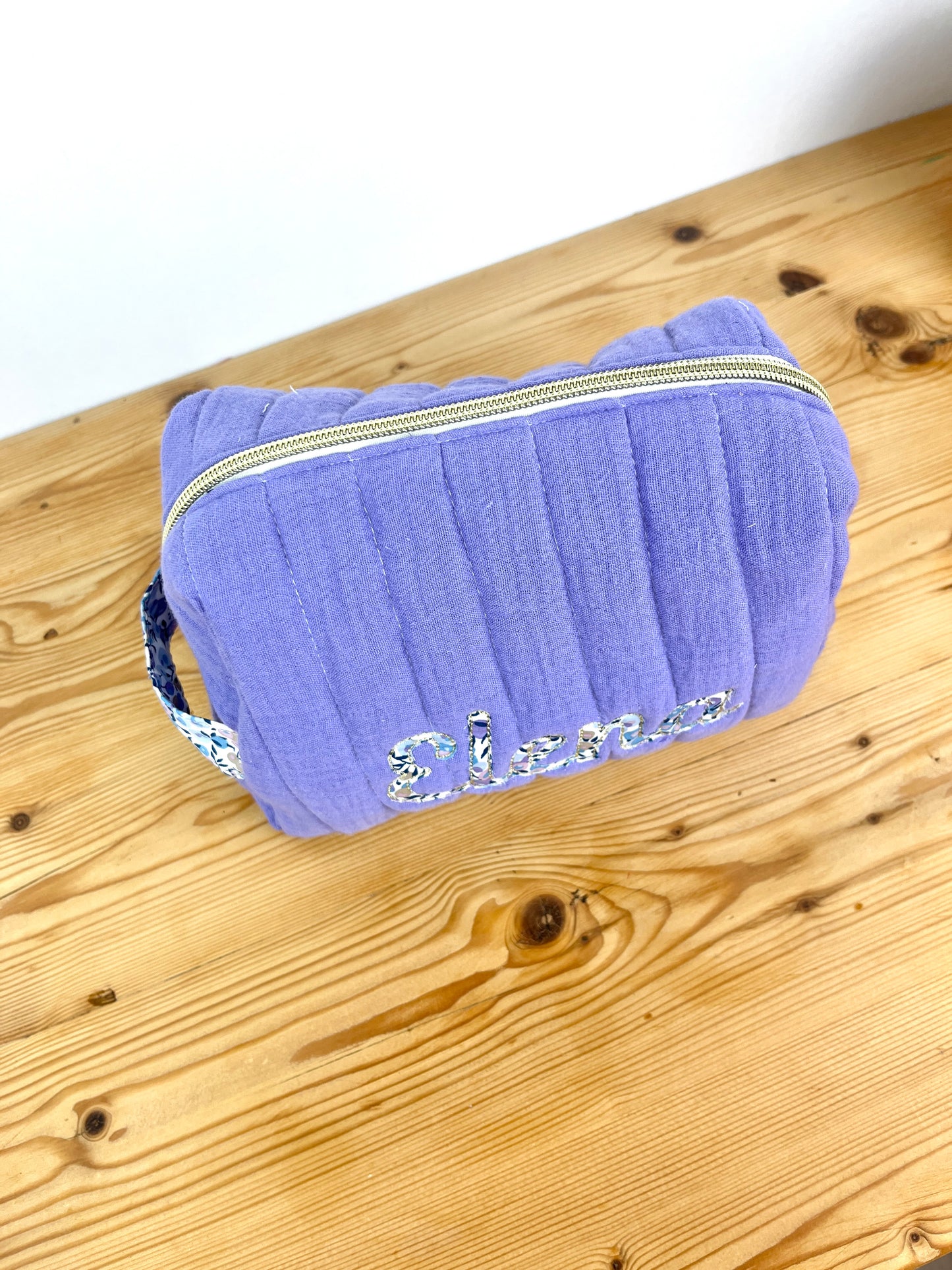 Trousse de toilette Lisette lilas et Liberty of London wiltshire