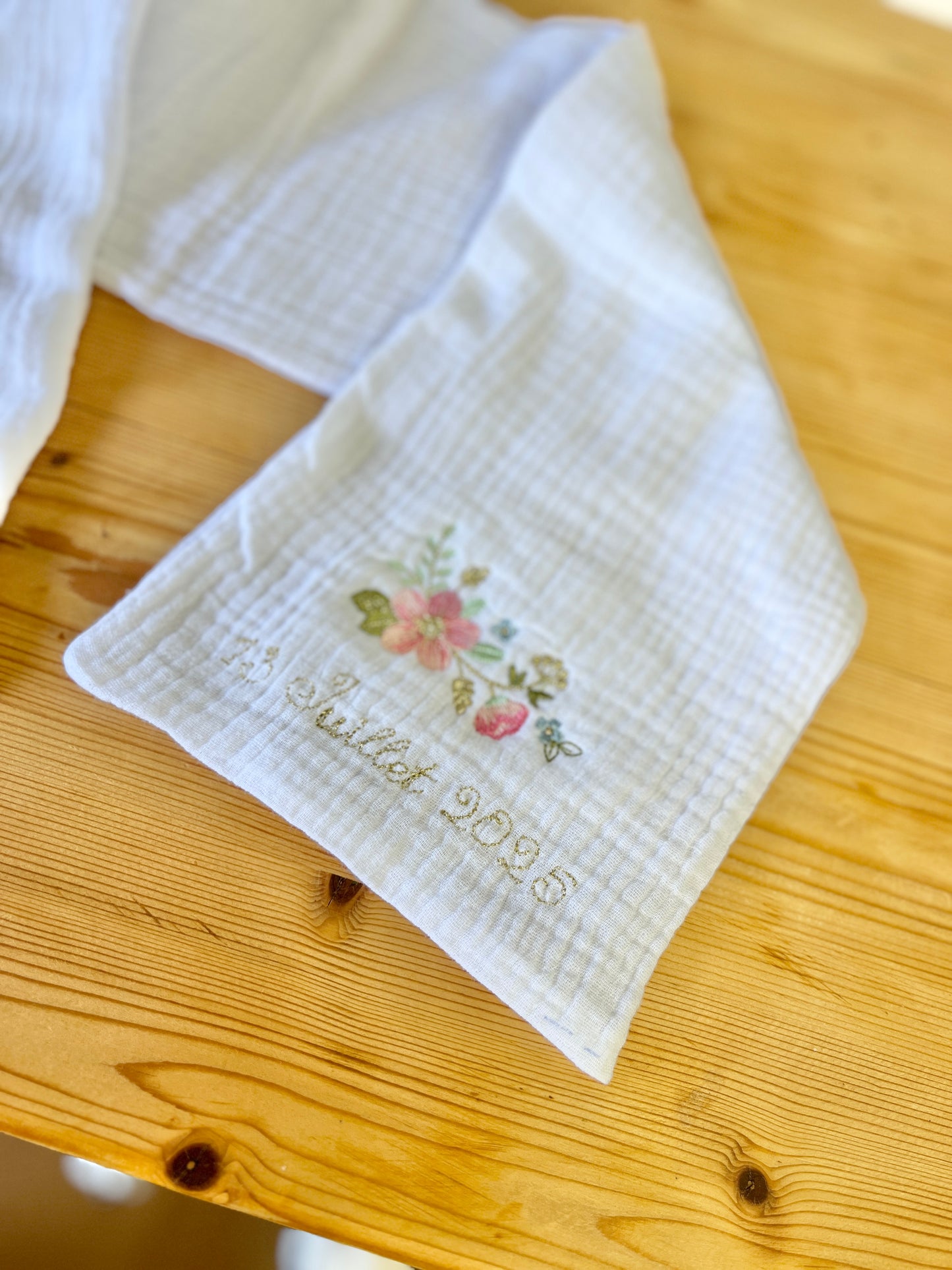 L'écharpe de baptême modèle Léonie