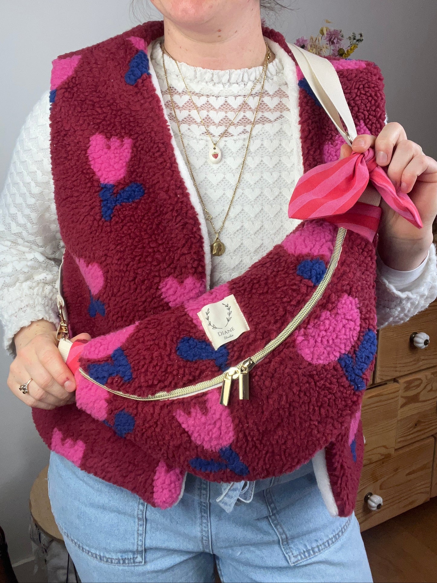 NOUVEAU ! Le gilet Albane sherpa tulipes