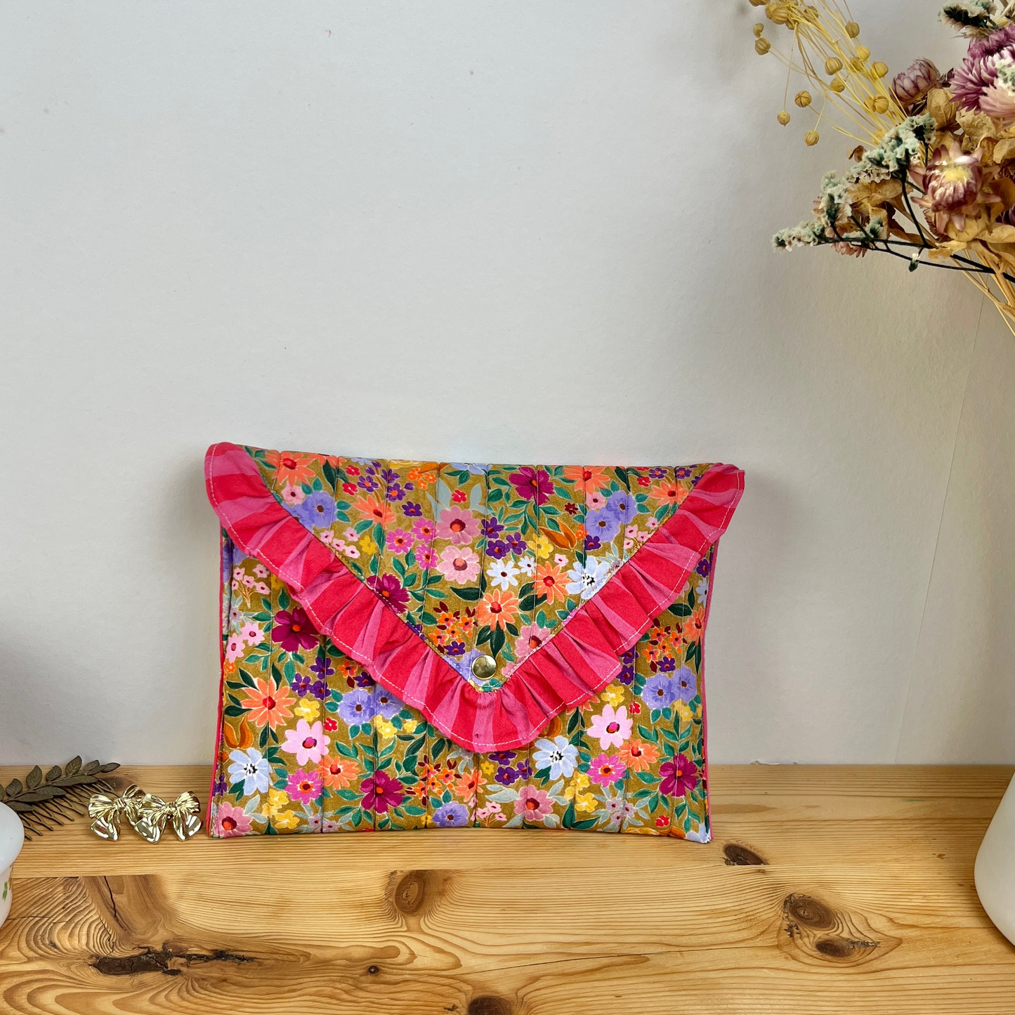 Pochette Charlotte matelassée bloom mandarine