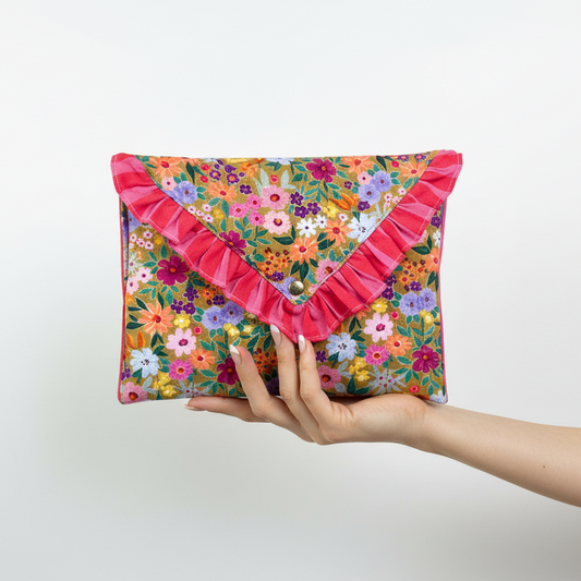 Pochette Charlotte matelassée bloom mandarine