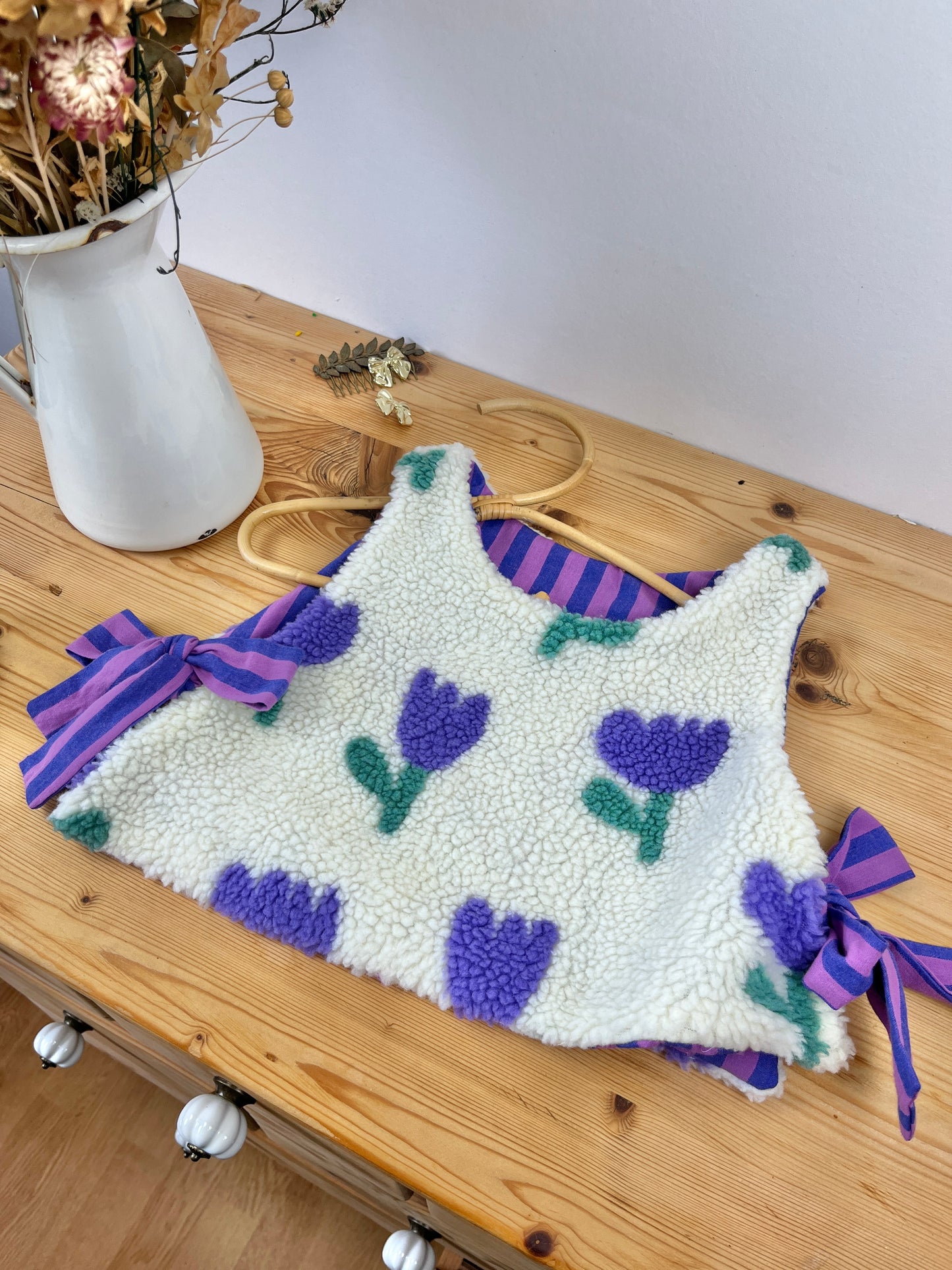 Le pull joséphine enfant sherpa tulipes - sur commande
